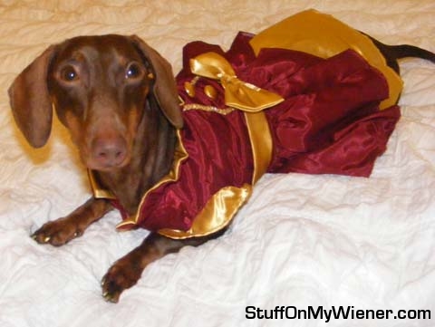 Anya in one of her dresses.