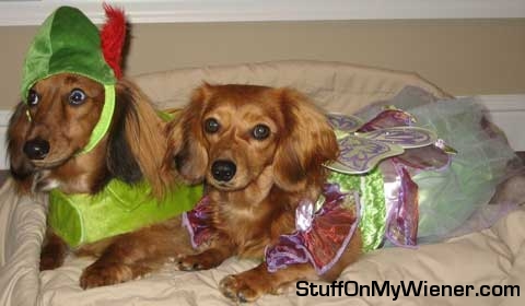 Chester & Maddie as Peter Pan and Tinkerbell.