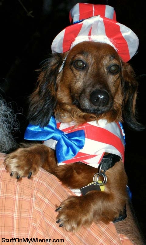 Macsen in an Uncle Sam outfit.