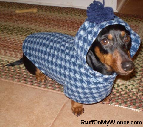 Schultz in winter tweed fleece coat.