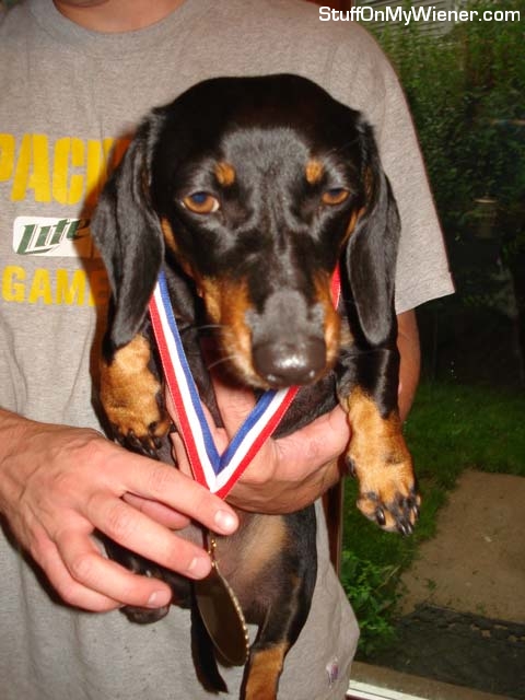 Bailey with her medal.