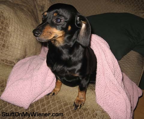 Angel with her blanket.