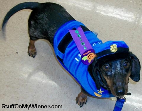 Chili as a policeman.