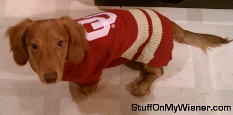 Kirby in an OU sweater.