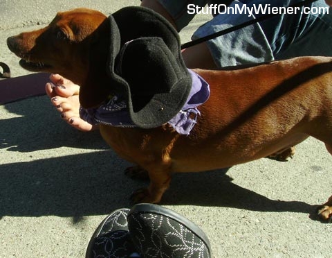Jerry in cowboy hat and bandanna.