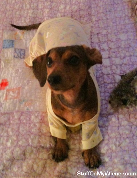 Nola modeling her jammies.