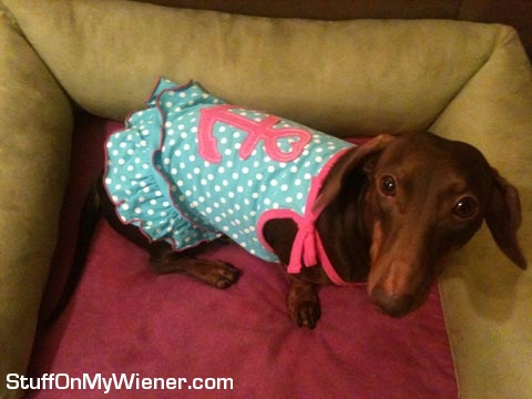 Anya in a sailor dress.