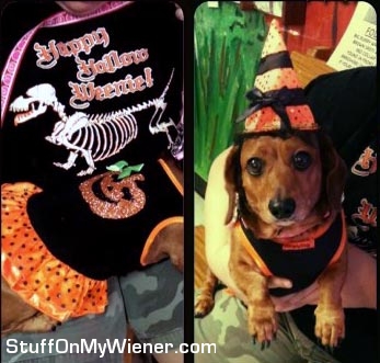 Savannah in a witch costume.